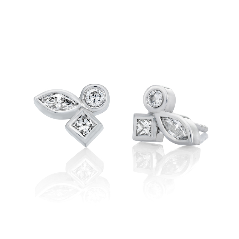 עגילי יהלומים Lune