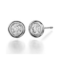 עגילי יהלום Bezel עגילי יהלום Bezel