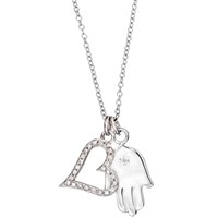 שרשרת עם תליוני לב וחמסה שרשרת עם תליוני לב וחמסה