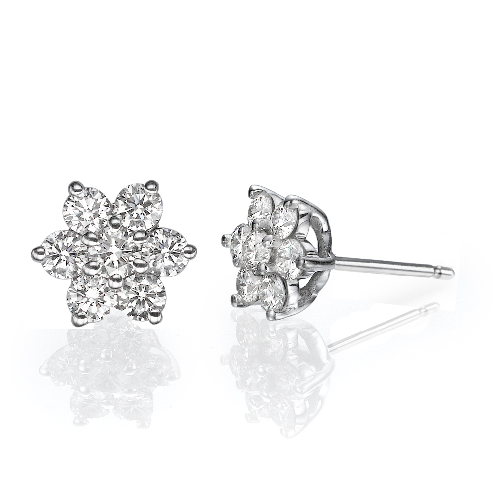 עגילי יהלום צמודים Spark