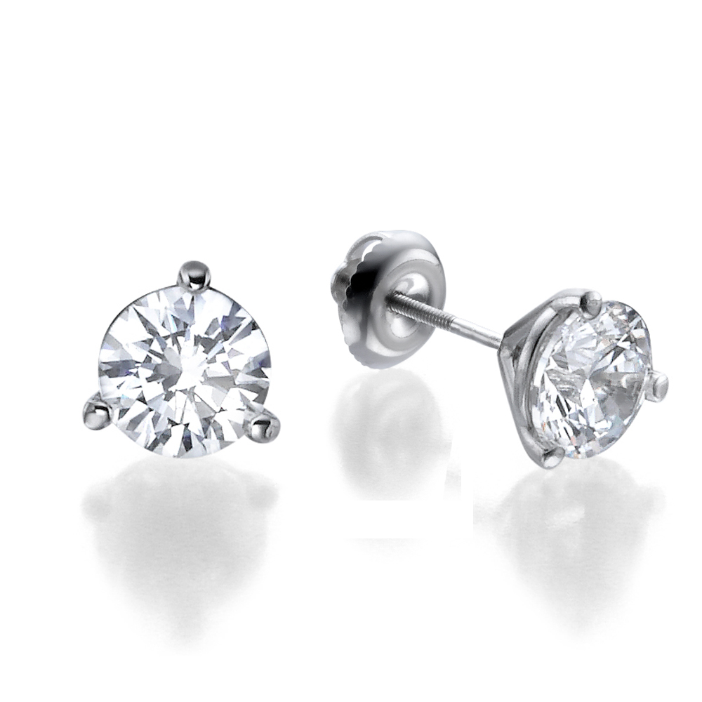 עגילי יהלום קלאסיים Jane