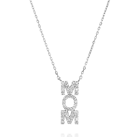  תליון יהלום - אמא משובץ יהלומים 