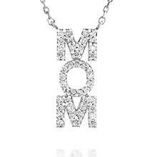  תליון יהלום - אמא משובץ יהלומים 