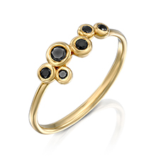 טבעת יהלומים Kylie שחורים