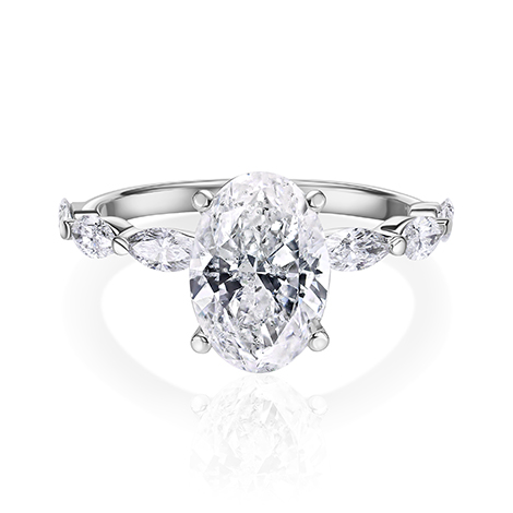 טבעת אירוסין 2.00 קראט - Oval Marquise