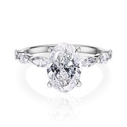 טבעת אירוסין 2.00 קראט - Oval Marquise