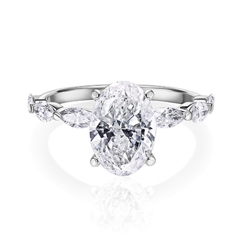 טבעת אירוסין 2.00 קראט - Oval Marquise