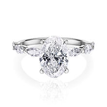 טבעת אירוסין 2.00 קראט - Oval Marquise