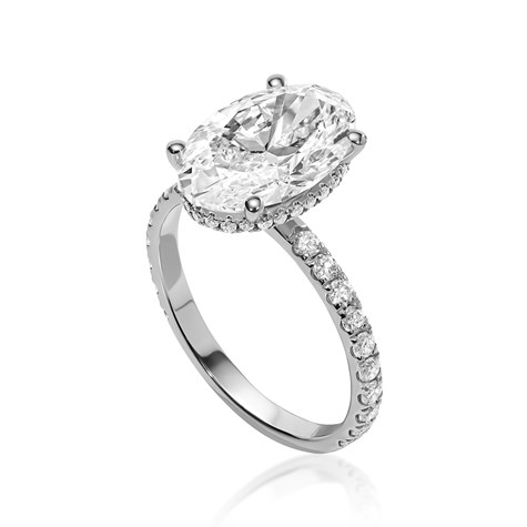 טבעת אירוסין 3.00 קראט - Oval Crown טבעת אירוסין 3.00 קראט - Oval Crown